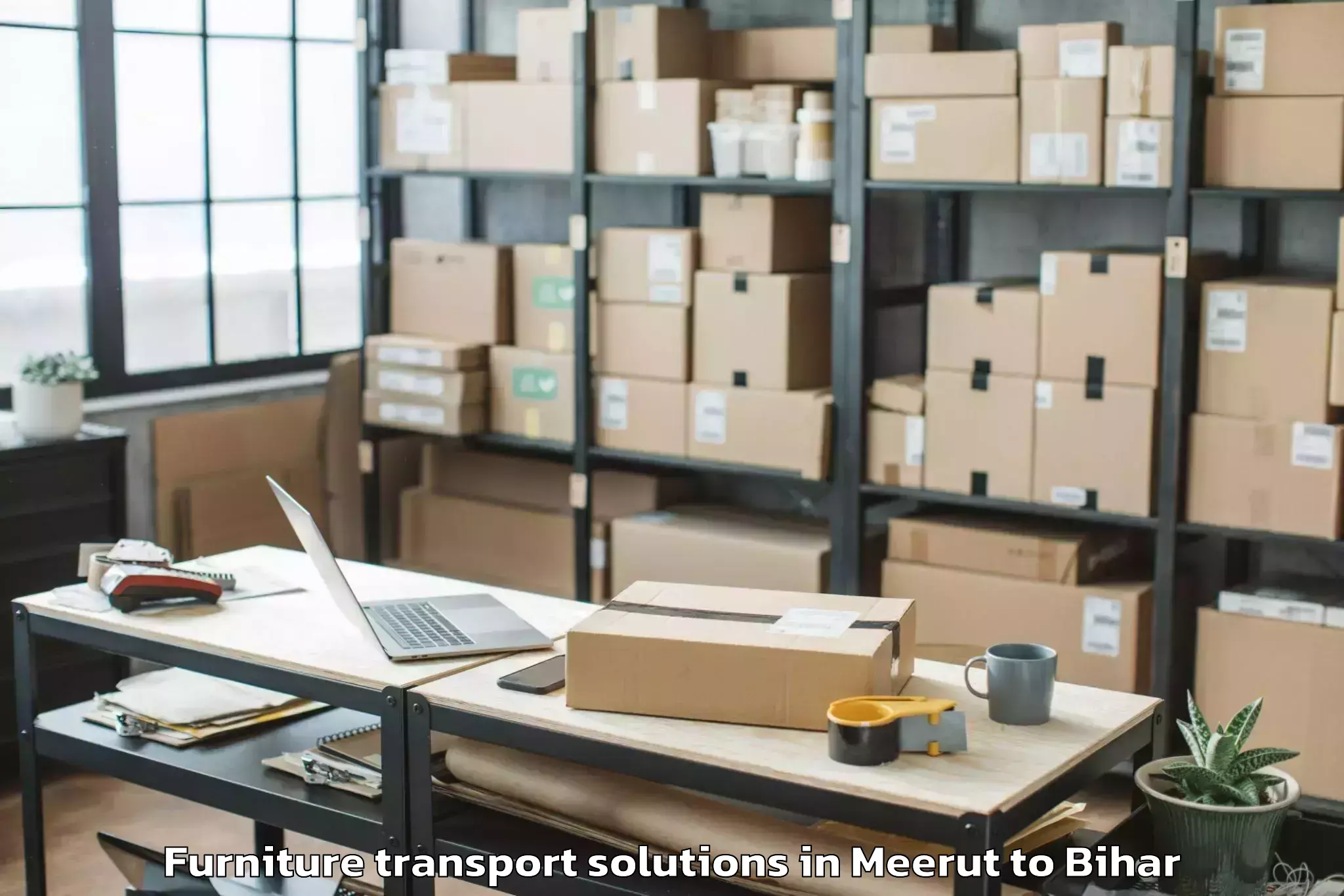 Book Meerut to Puraini Furniture Transport Solutions Online